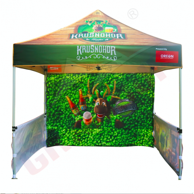 10 x 10 Commercial Canopy print with half wall