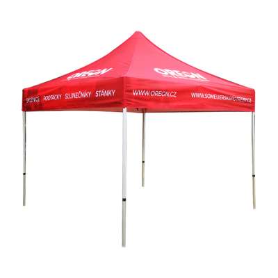 3x3 fully printed canopy with 1 full wall double side printed and 3 half wall single side printing